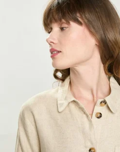 Femme La Petite Etoile Veste en Lin mélangé Fauline beige