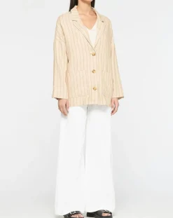 Femme Yerse Veste en Lin mélangé Nara36 écrue