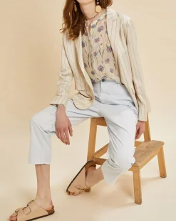Chloé Stora Veste en Lin mélangé Valerio écrue