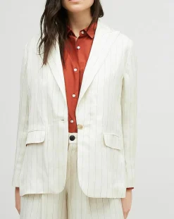 Chloé Stora Veste en Lin mélangé Valerio écrue