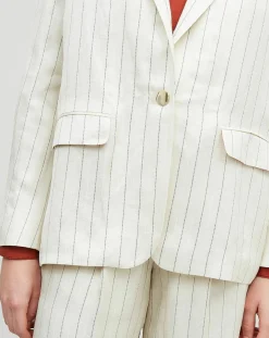 Chloé Stora Veste en Lin mélangé Valerio écrue