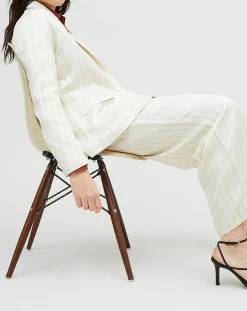 Chloé Stora Veste en Lin mélangé Valerio écrue