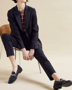 Femme Chloé Stora Veste en Lin mélangé Victoire noire