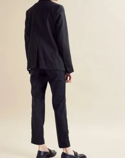 Femme Chloé Stora Veste en Lin mélangé Victoire noire