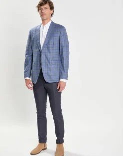 Clearance Hackett London Veste en Soe & Laine à imprimé Prince de Galles bleue