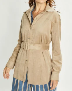 Femme Lauren Vidal Veste en Suédine Lou sable