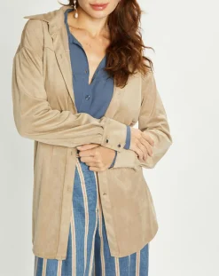 Femme Lauren Vidal Veste en Suédine Lou sable