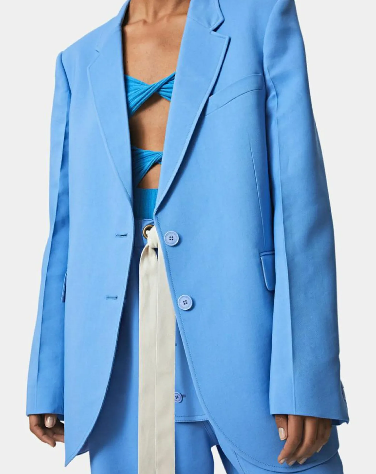 Sale Stella McCartney Veste en Twill Tailoring bleue