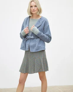 Femme Caroll Veste en Velours côtelé Lola bleu violet