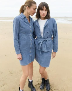 Femme Caroll Veste en Velours côtelé Lola bleu violet