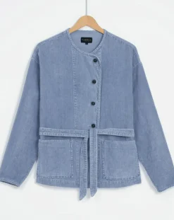 Femme Caroll Veste en Velours côtelé Lola bleu violet