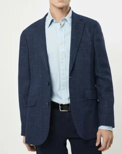 Homme Hackett London Veste Fenêtre à carreaux bleue