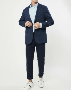 Homme Hackett London Veste Fenêtre à carreaux bleue