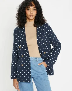 Clearance Jodhpur Veste fluide bloom bleue/blanc