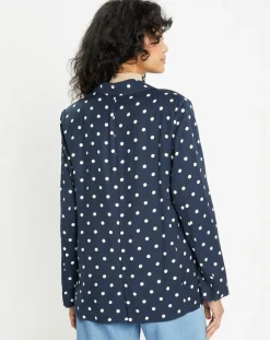 Clearance Jodhpur Veste fluide bloom bleue/blanc