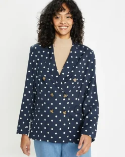 Clearance Jodhpur Veste fluide bloom bleue/blanc