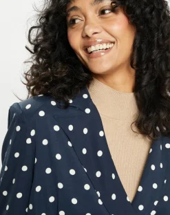 Clearance Jodhpur Veste fluide bloom bleue/blanc