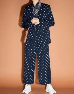 Clearance Jodhpur Veste fluide bloom bleue/blanc