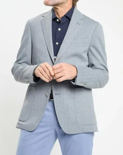 Sale Hackett London Veste Herigbone à chevrons bleu clair