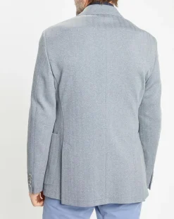 Sale Hackett London Veste Herigbone à chevrons bleu clair