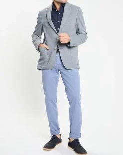 Sale Hackett London Veste Herigbone à chevrons bleu clair