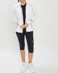 Femme Odlo Veste intermédiaire technique Allalin blanc/noir/orange