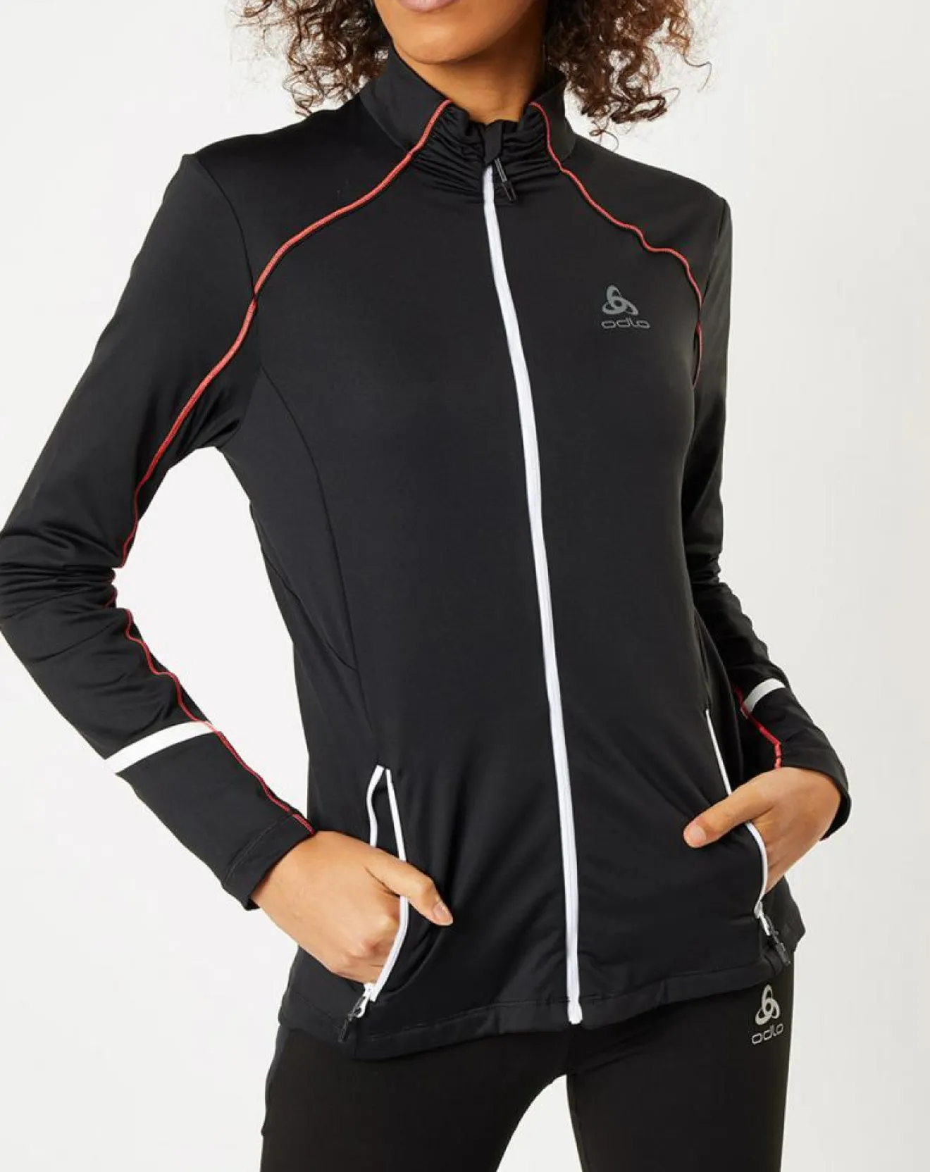 Online Odlo Veste intermédiaire technique Allalin noir/rose/blanc