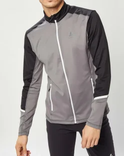 Homme Odlo Veste intermédiaire technique Allalin gris/noir/blanc