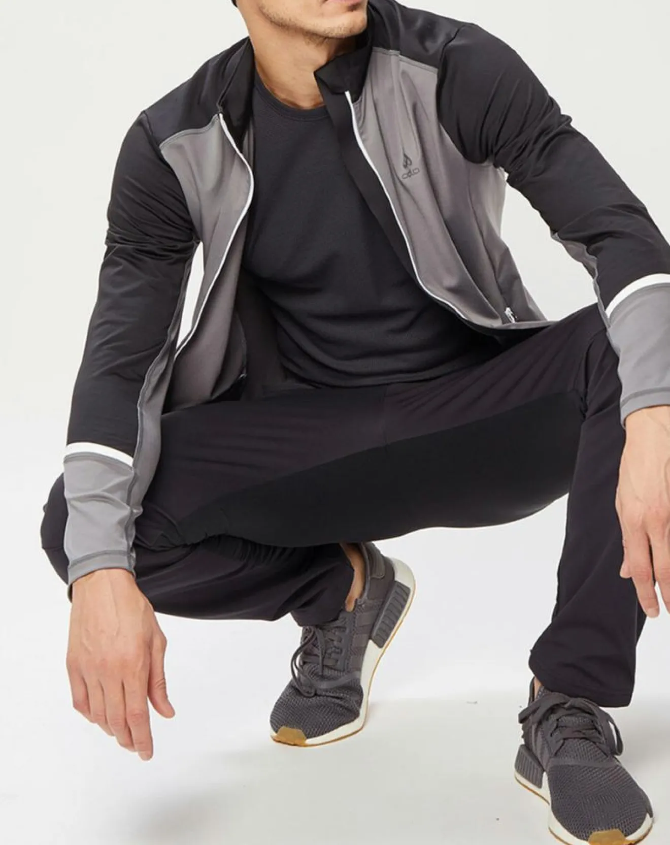 Homme Odlo Veste intermédiaire technique Allalin gris/noir/blanc