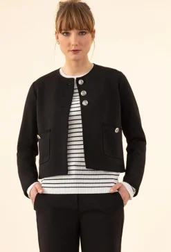 Femme Bleu Blanc Rouge Veste Joe noir