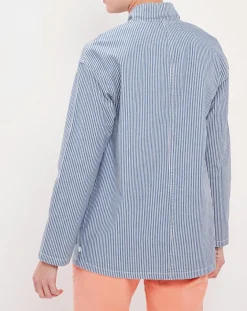 Femme Harris Wilson Veste Loanie rayée azur