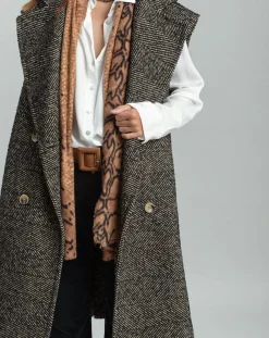 Femme Lauren Vidal Veste longue sans manches en Laine mélangée Elsa noire