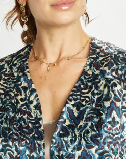 Discount Lauren Vidal Veste Lou imprimée bleue