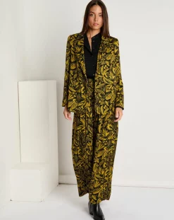 Femme See u Soon Veste Louise satinée imprimée jaune