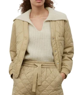 Femme Marc O'Polo Veste Matelassée à Boutons camel