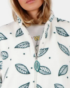 Mr Wonderful Veste polaire Flowers blanc/vert