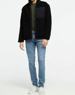 Homme Gant Veste Polaire zippée noire