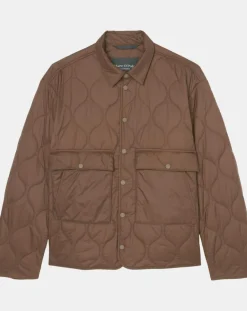 Homme Marc O'Polo Veste Quilt double zip marron