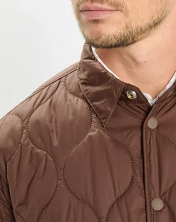 Homme Marc O'Polo Veste Quilt double zip marron