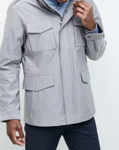 Homme Hackett London Veste Saharienne imperméable gris clair