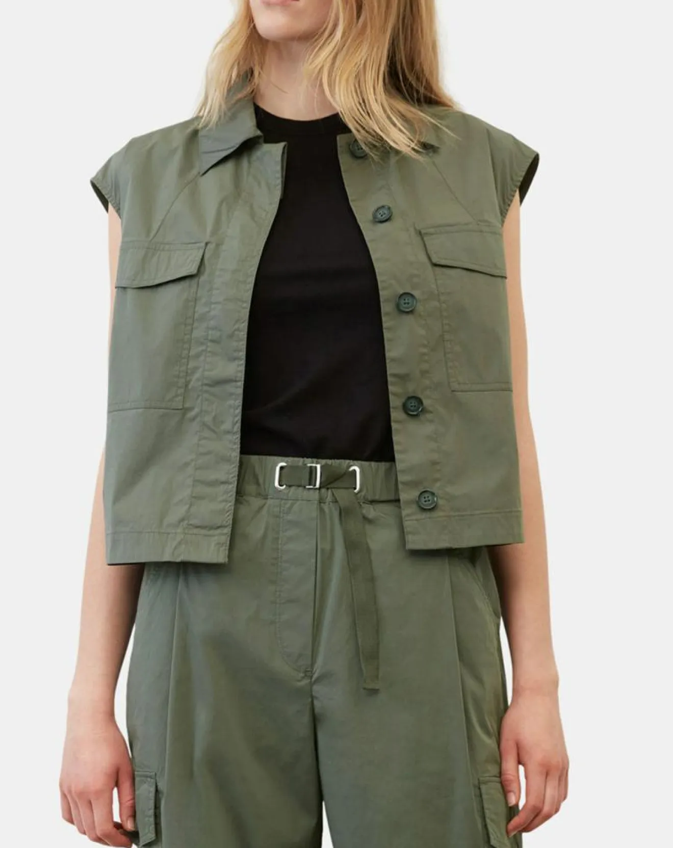 Marc O'Polo Veste sans manches Mini Explore kaki