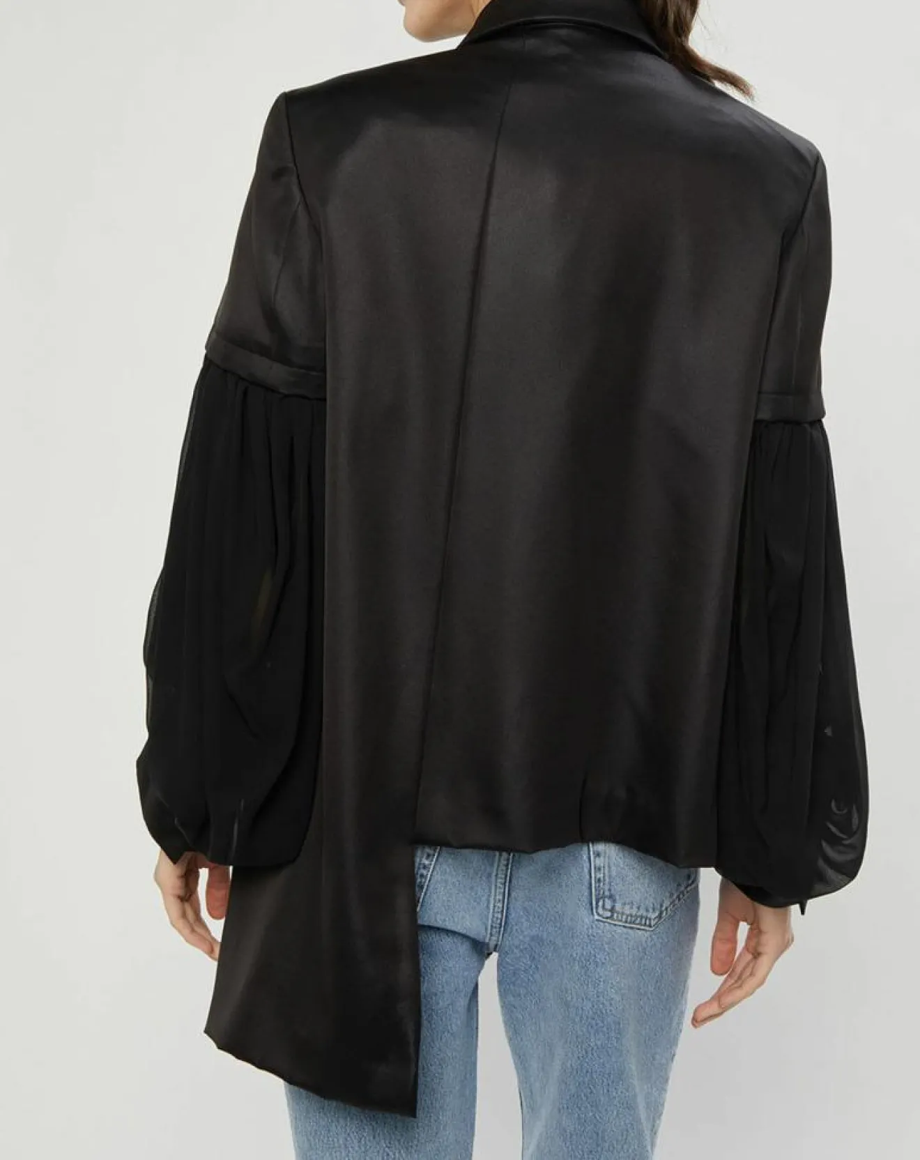 Femme Comme des Garçons Veste satinée bimatière noire