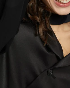 Femme Comme des Garçons Veste satinée bimatière noire