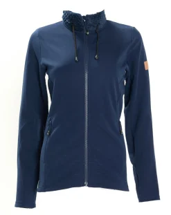 Femme Degré 7 Veste seconde couche Stretch Lechaud fausse fourrure bleue