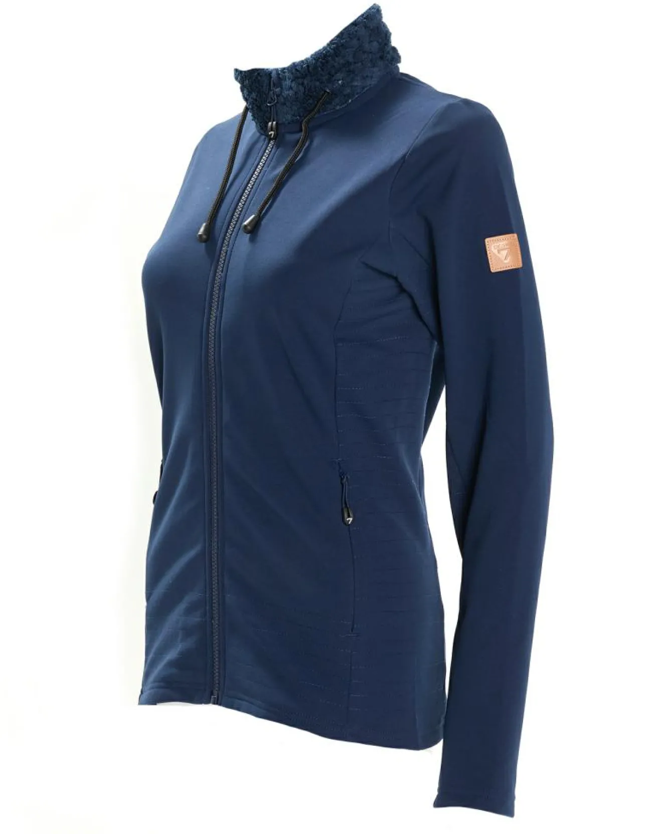 Femme Degré 7 Veste seconde couche Stretch Lechaud fausse fourrure bleue