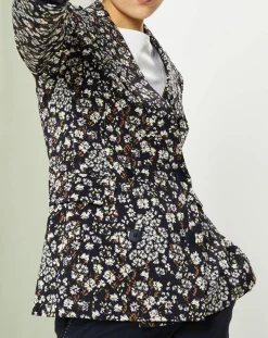 Femme MaxMara Veste Strenna imprimée bleu marine