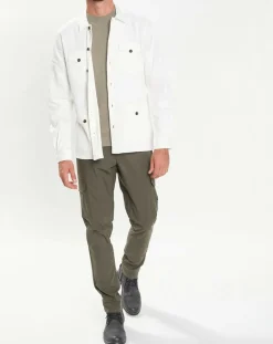 Homme Hackett London Veste Surchemise en Lin mélangé blanche