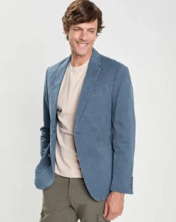 Homme Hackett London Veste Tencel Destruct bleue