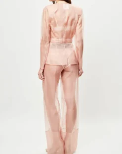 Sale La Perla Veste transparente à épaulettes Esprit d'Atelier en Soie rose