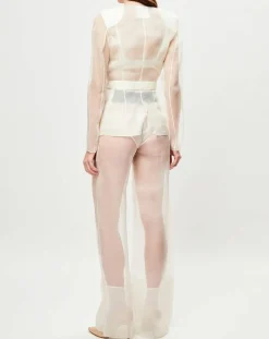 Best La Perla Veste transparente à épaulettes Esprit d'Atelier en Soie écrue